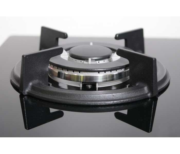 Table de cuisson gaz - BELDEKO TG3V-115, plaque de cuisson gaz en verre noir, brûleurs en fonte. Encastrable.