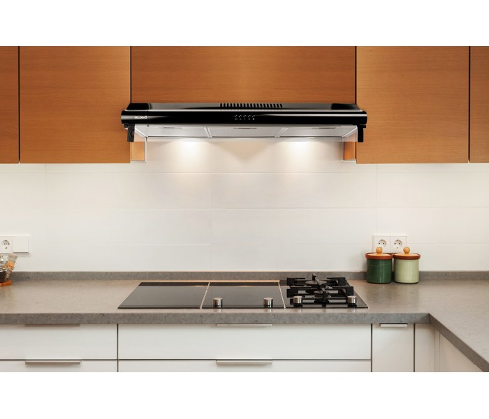 hotte casquette 90 cm décorative noir