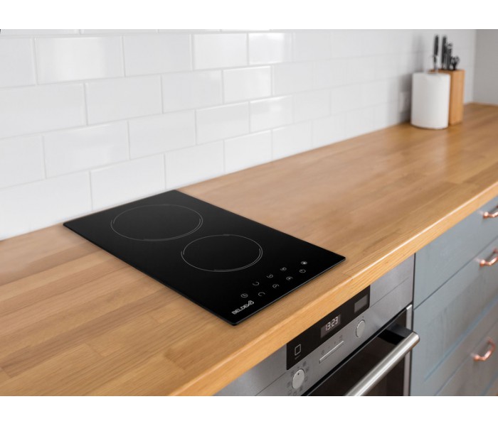 Plaque vitro 2 feux noir