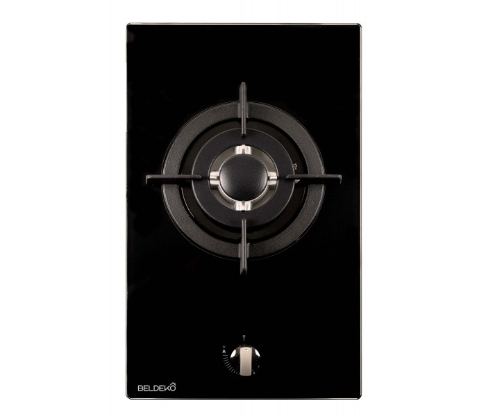 Plaque gaz 1 foyer, plaque gaz 1 feux, encastrable, verre noir, fonte, beldeko