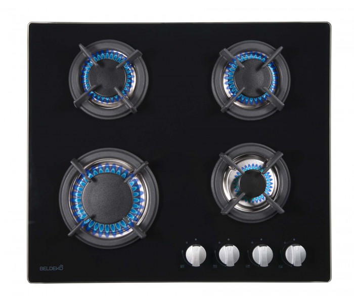 plaque gaz 4 foyers verre noir
