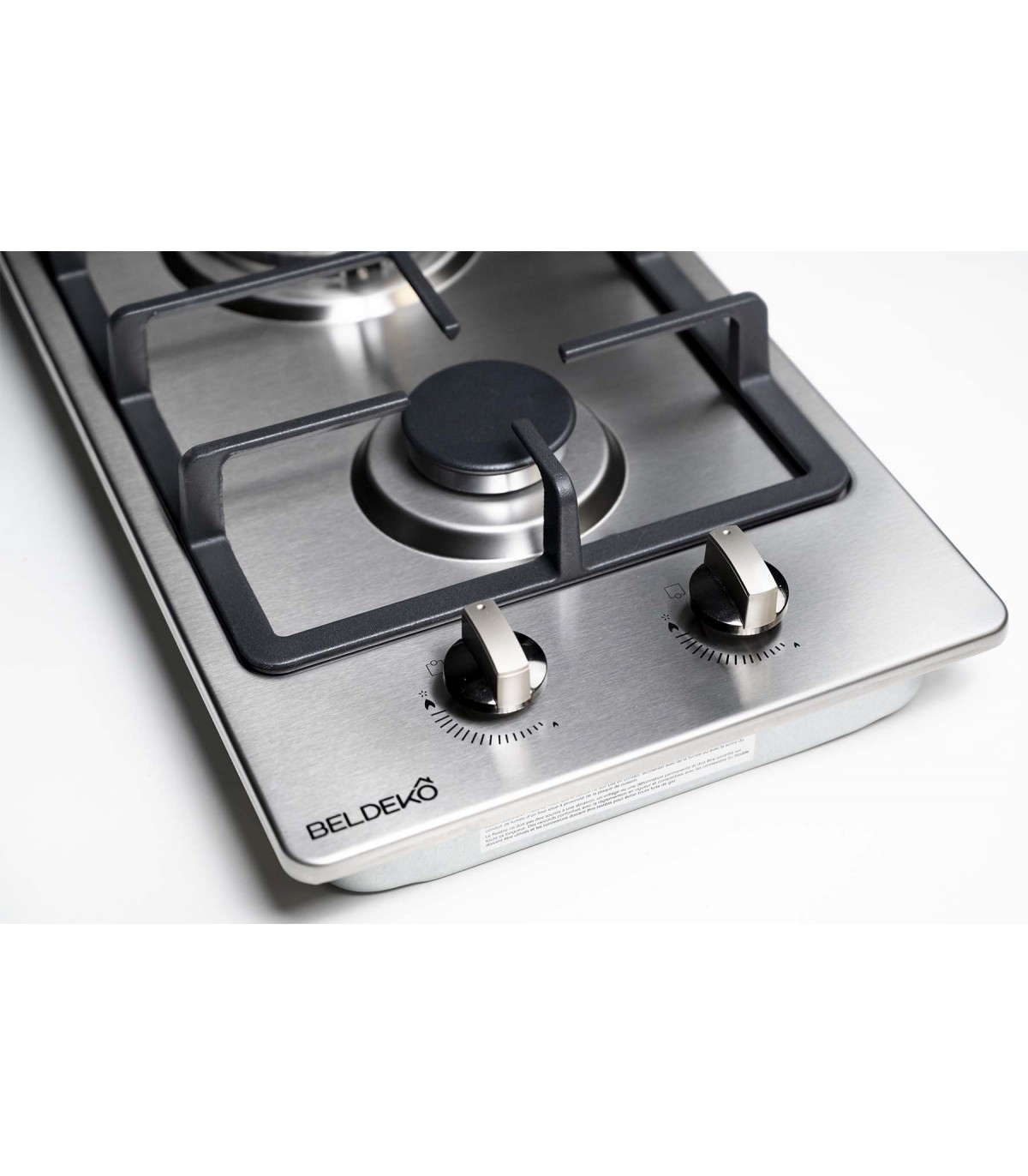 Plaque de cuisson encastrable gaz - inox - 2 feux