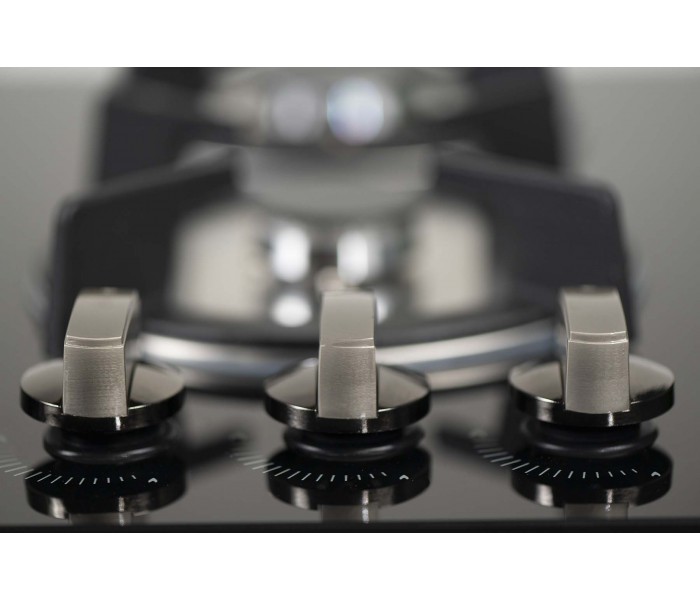 table de cuisson gaz 4 foyers verre noir