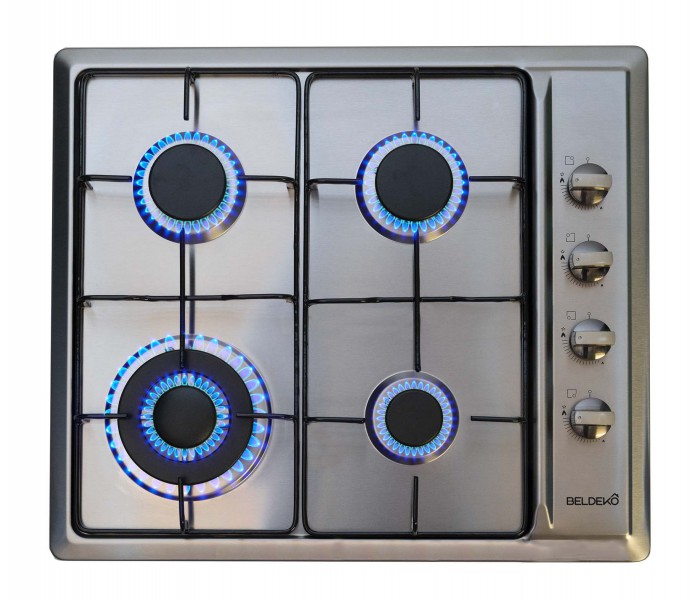 Plaque de cuisson gaz 4 feux inox