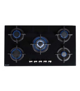 Btg4z-f01vno - Plaque De Cuisson Gaz 4 Feux Verre Noir - Grille