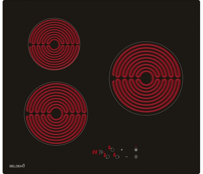 Plaque de cuisson vitrocéramique 3 foyers encastrable
