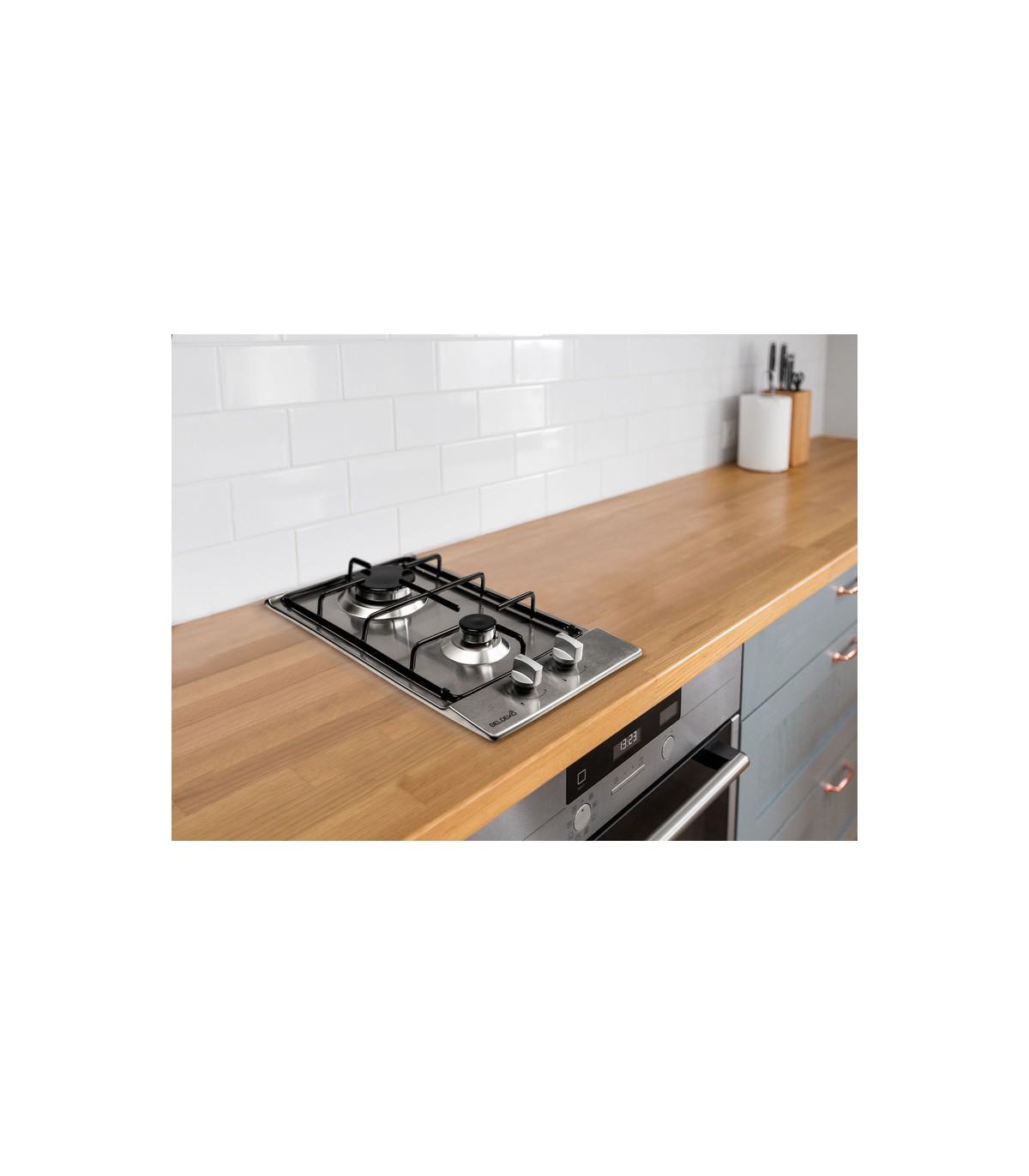 Plaque de cuisson encastrable gaz - inox - 2 feux