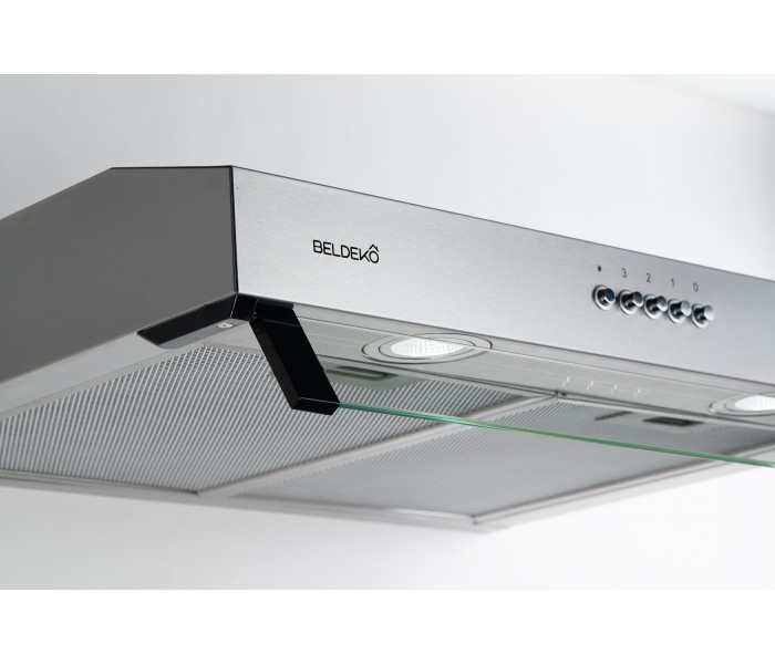 Hotte casquette inox 60cm visiere filtre à charbon recyclage evacuation