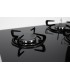 Plaque gaz, encastrable, 3 feux, 3 foyers, verre noir, fonte