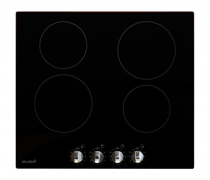 plaque de cuisson vitrocéramique 4 foyers boutons manettes