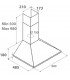 Hotte de Cuisine Décorative Inox 60cm -Triangle - Pyramide 338 m³/ h - Evacuation ou Recyclage - Eclairage LED