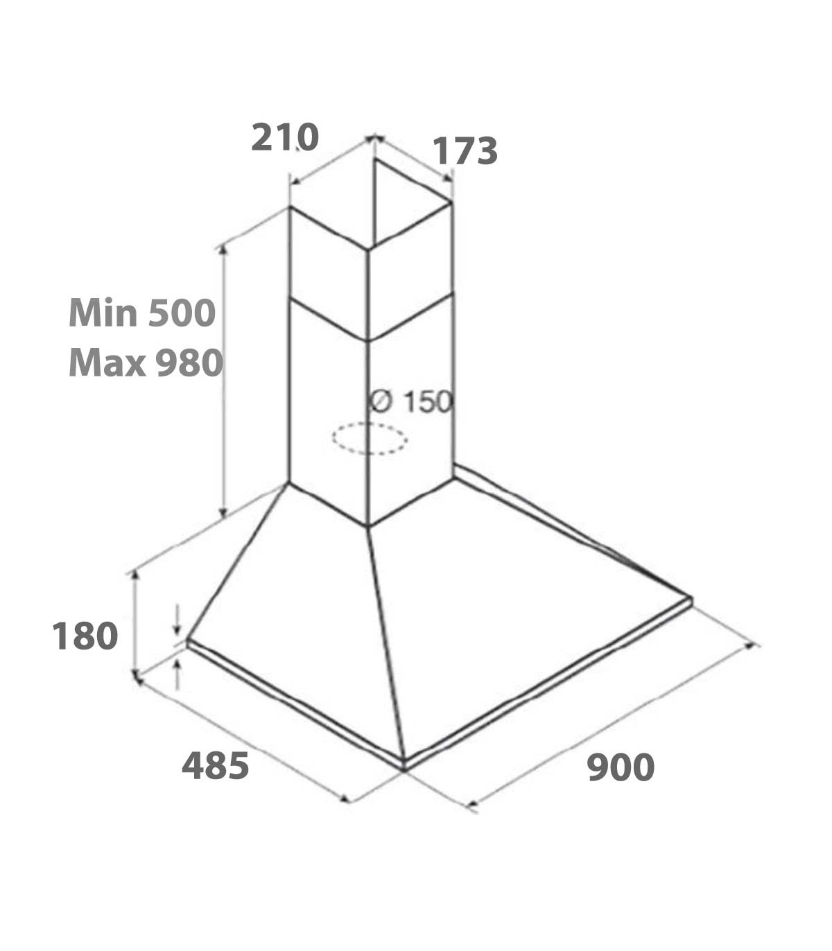 Hotte pyramide Linfa Inox 90 cm 469982 Franke