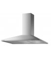 Hotte de Cuisine Décorative Inox 90cm -Triangle - Pyramide 338 m³/ h - Evacuation ou Recyclage - Eclairage LED