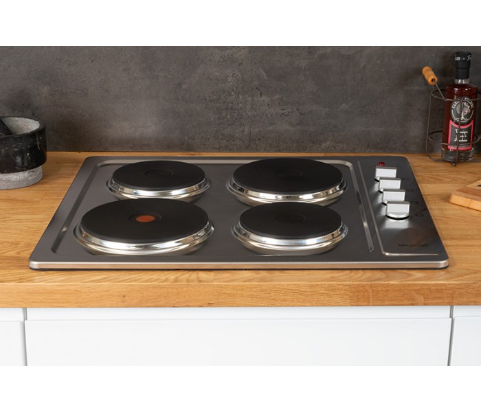 plaque electrique 4 feux inox encastrable, fonte