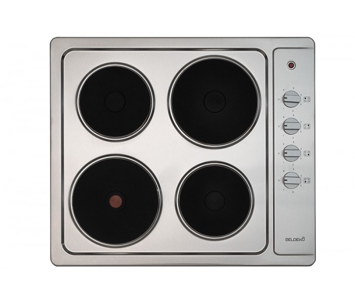 Plaque de cuisson électrique 4 feux, 4 foyers, inox, encastrable