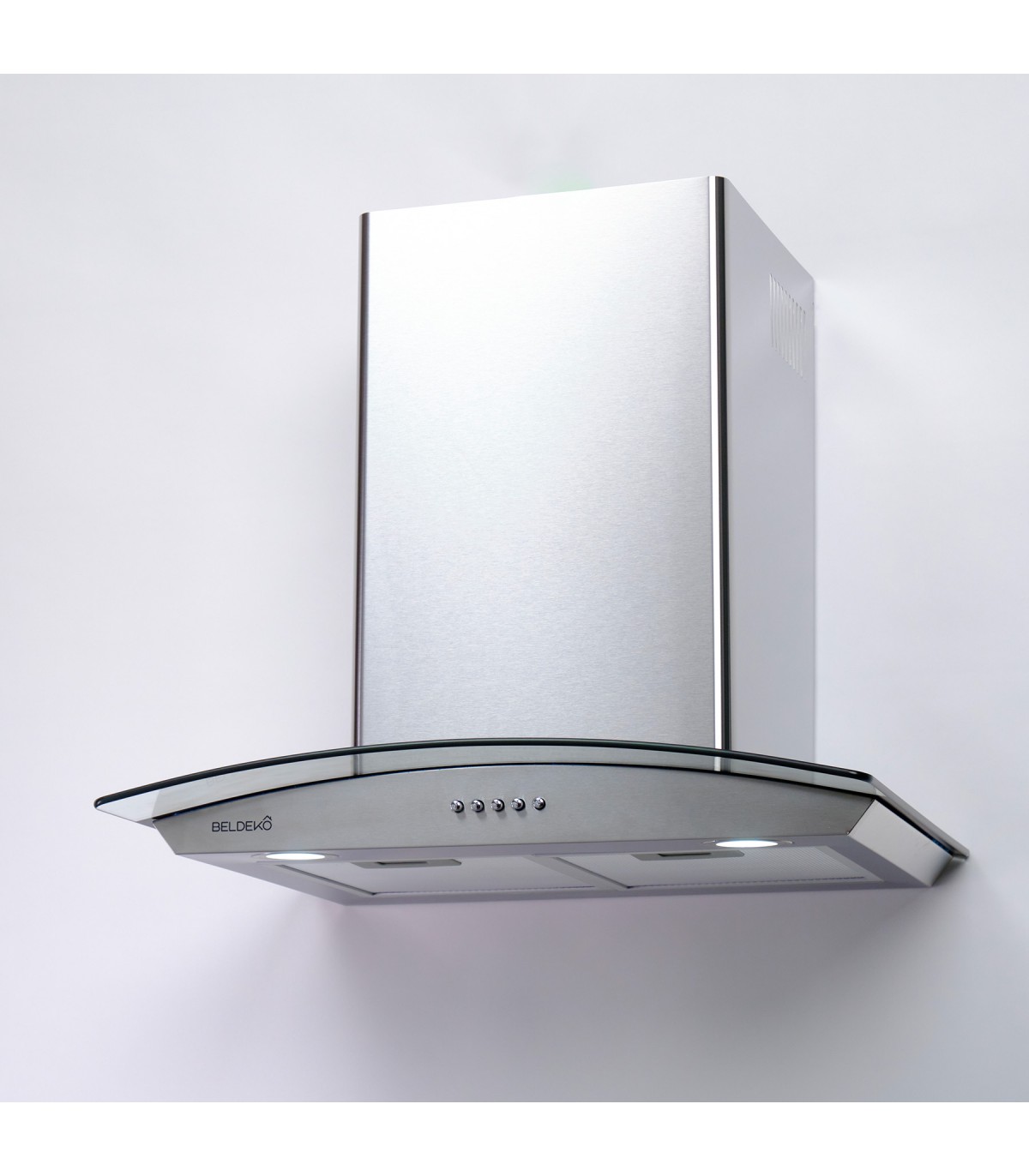Hotte C & L CLCGB60 - 60cm - Inox Et Verre Noir - Incurvée Et Murale - Comme Neuve