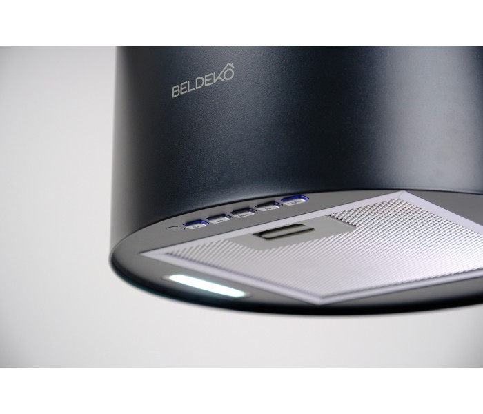 hotte ronde noir a suspendre ilot, hotte suspendu, ronde, noir, recyclage