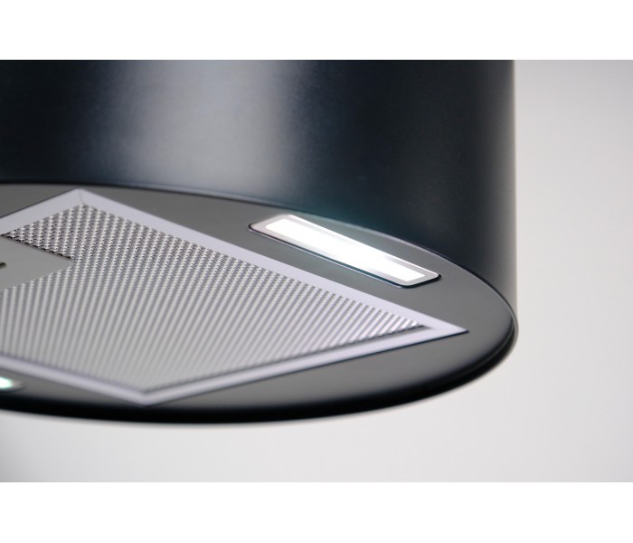 hotte ronde noir a suspendre ilot, hotte suspendu, ronde, noir, recyclage