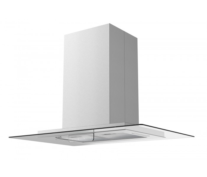 HOTTE ILOT INOX VERRE 90 CM éclairage led plafond
