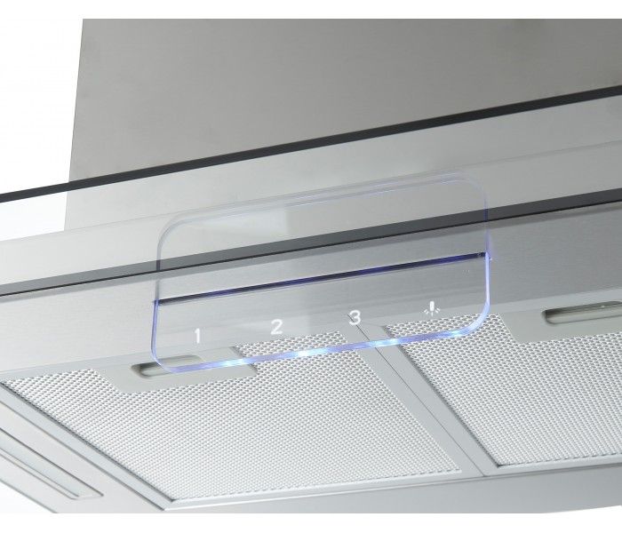 HOTTE ILOT, INOX, VERRE, 90 CM éclairage led, plafond