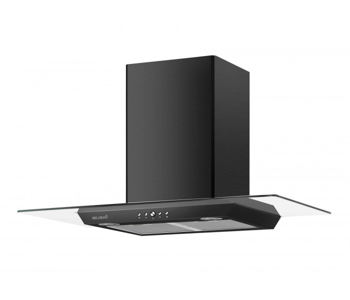 Hotte décorative noir verre design 90cm