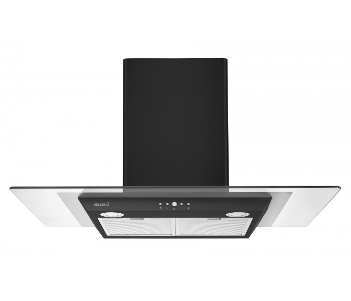 Hotte décorative noir verre design 90cm