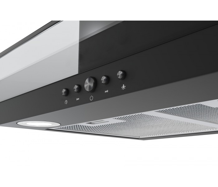 Hotte décorative noir verre design 90cm