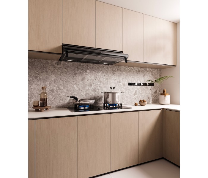 Hotte casquette noir 90 cm