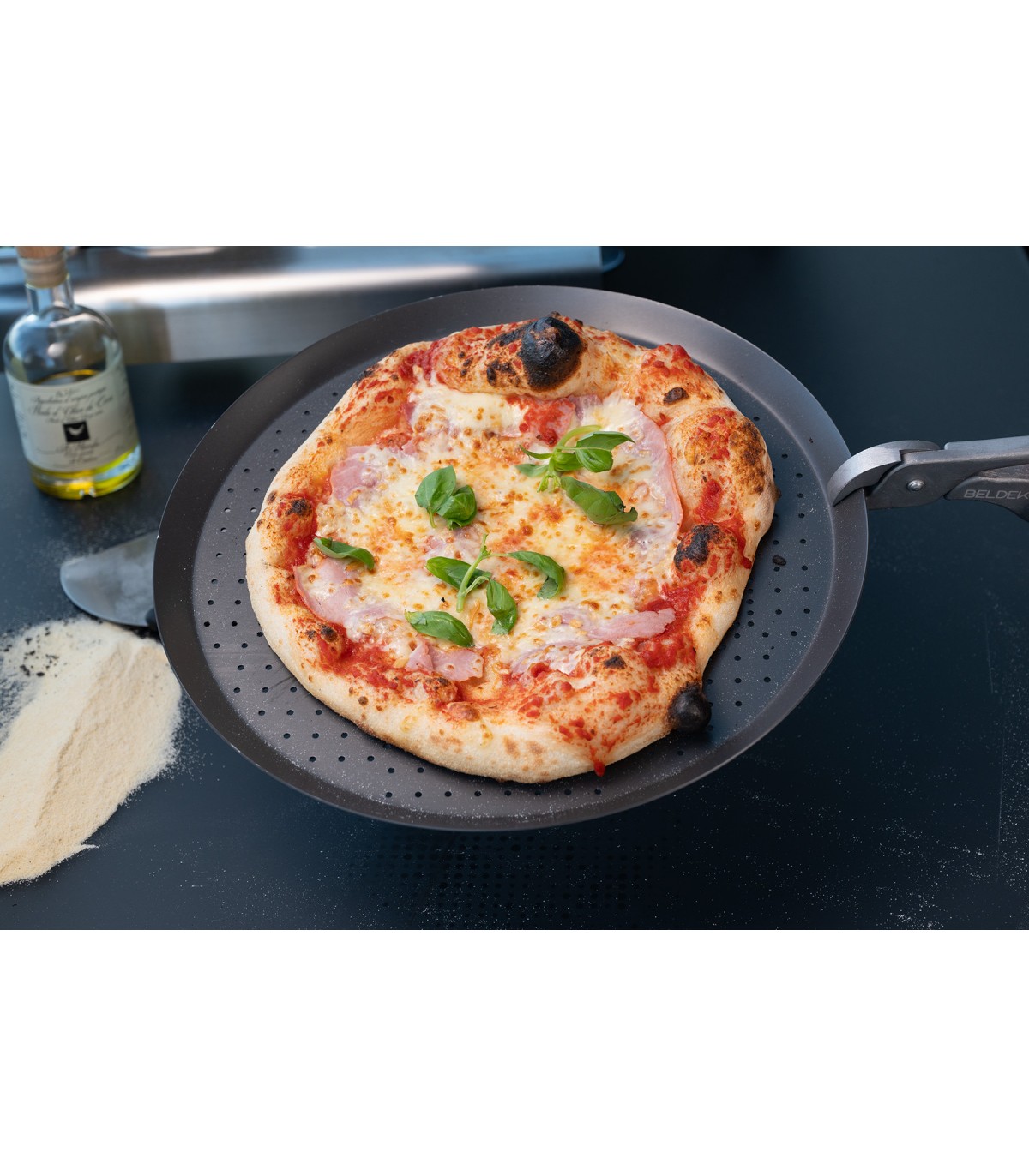Plateau à Pizza Anti-adhésif En Aluminium - Design Nid D'abeille - Lavable Au Lave-vaisselle - 31 Cm