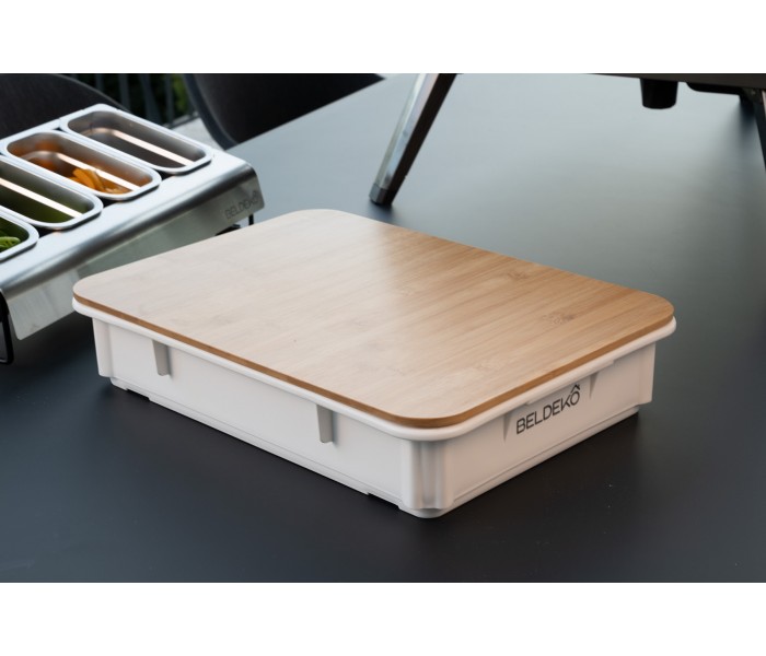 Bac à Pâtons à Pizza Empilable BELDEKO - 45x33 cm avec Couvercle en Bambou et Spatule