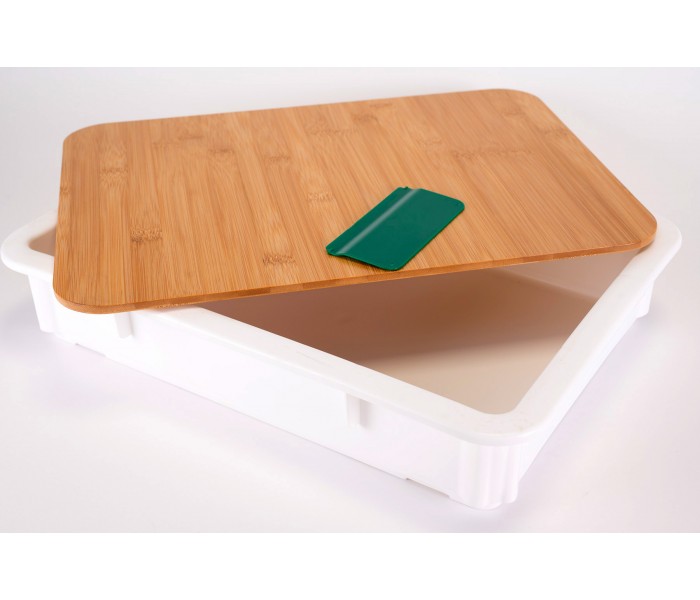 bac à patons, bac à pizza, pro, plastique, plateau bois, bambou, empilable, spatule patons pizza