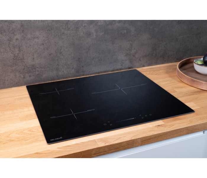 Plaque induction, table induction, 3 feux, 3 foyers, 3 zones, encastrable, slider, puissante, beldeko, minuteur