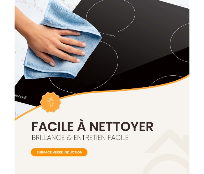 plaque induction, 4 feux, 4 foyers, 4 zones, encastrable, booster, silencieuse, puissante, francaise, beldeko
