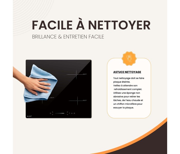 Table de cuisson 4 feux, plaque induction 4 foyers, plaque induction, induction avec Slider 8100W