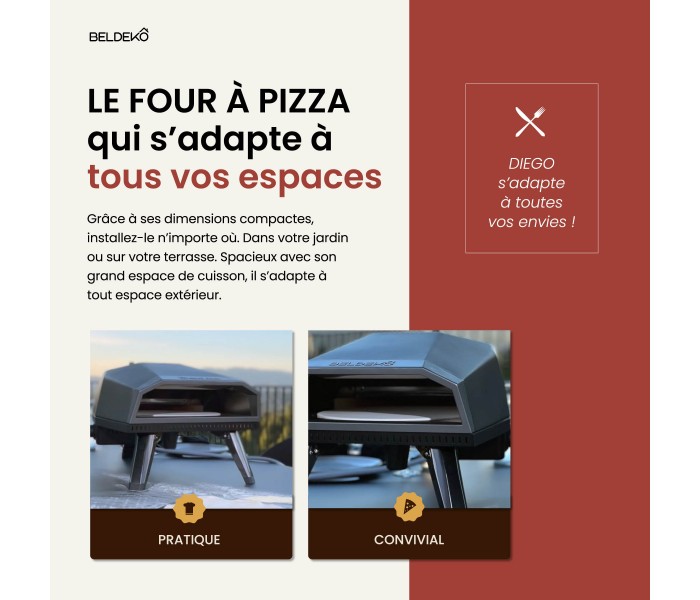Four à pizza, gaz, pierre tournante, pierre rotative, beldeko, diego
