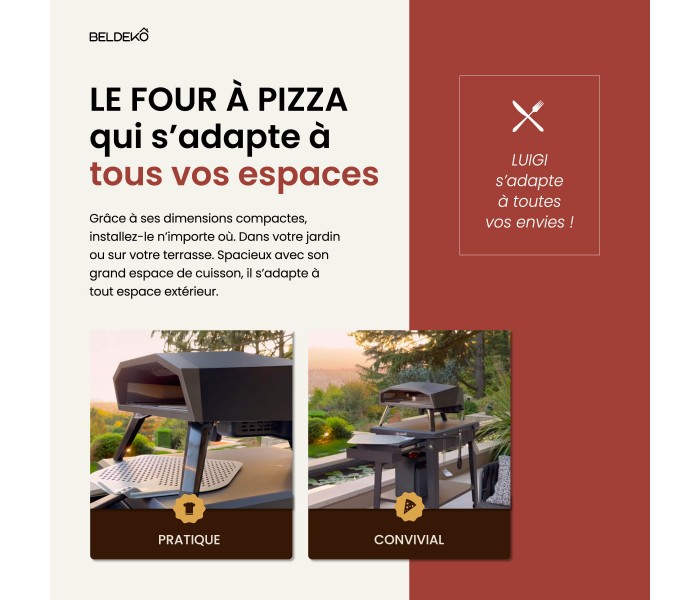 Four à pizza, gaz, pierre tournant, pierre rotative, exterieur,