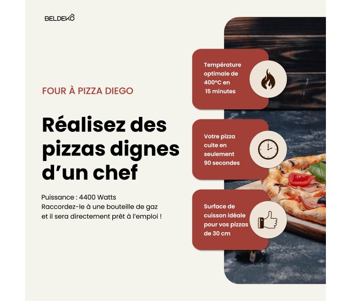 Four à pizza, gaz, pierre tournante, pierre rotative, beldeko, diego