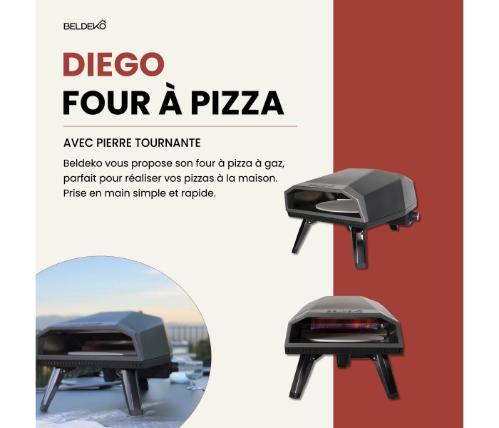 Four à pizza, gaz, pierre tournante, pierre rotative, beldeko, diego