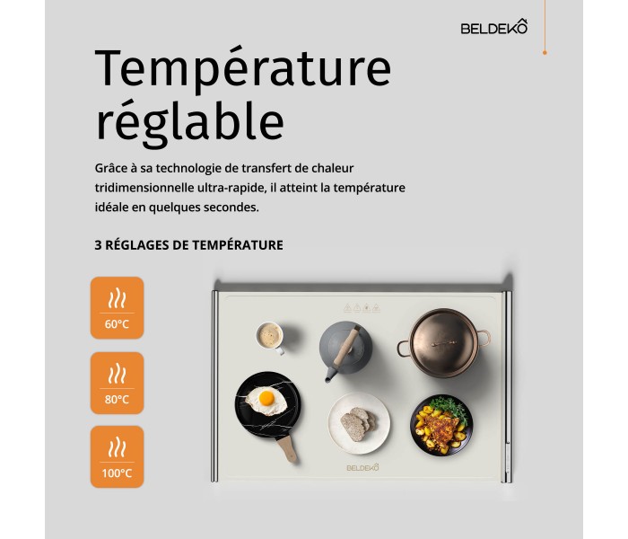 Chauffe plat, chauffe assiettes, souple, electrique, beldeko