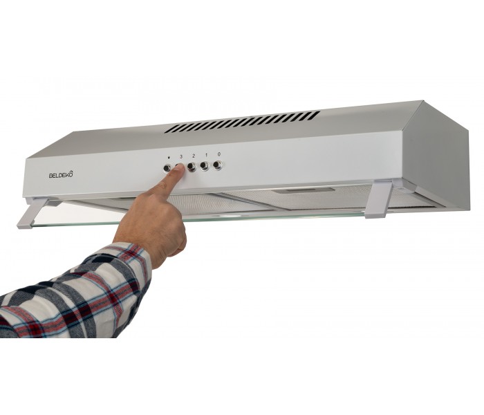 hotte casquette, 60 cm, blanche, visiere, 200x, puissante, double moteur