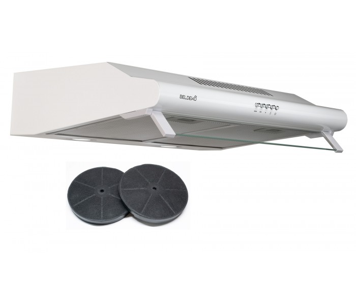 hotte casquette, blanche, blanc, double moteur, visiere, beldeko