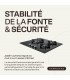 table gaz 3 foyers verre noir