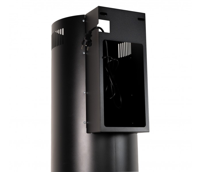 Hotte cuisine décorative, ronde noir cylindre, puissante