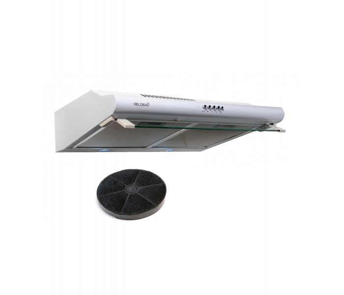 hotte casquette, blanche, 60 cm, hotte visière, hotte fine, blanc