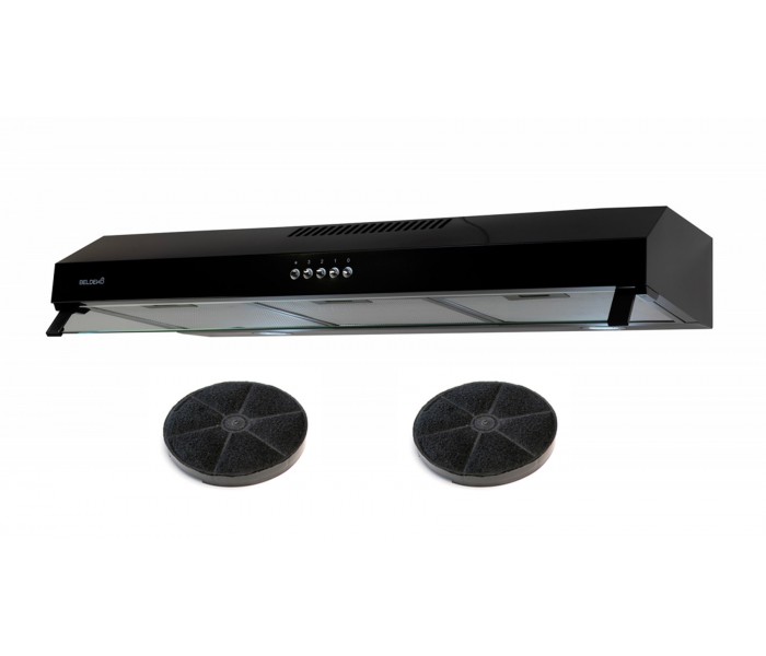 HOTTE CASQUETTE, HOTTE VISIÈRE, NOIR, 90 CM, SOUS MEUBLE, DOUBLE MOTEURS, PUISSANTE