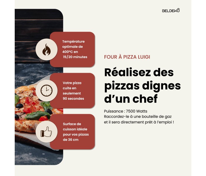 Four à pizza, gaz, pierre tournant, pierre rotative, exterieur