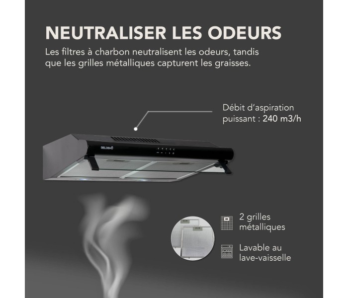 HOTTE CASQUETTE / VISIERE GRETA 60 CM - NOIR | BELDEKO