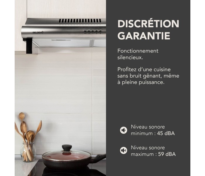 Hotte Casquette 60 cm. Hotte visière, Inox , puissance, filtre à graisse.