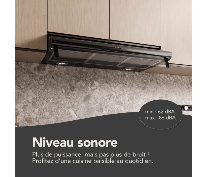 Hotte casquette noir, hotte visiere, 90 cm,