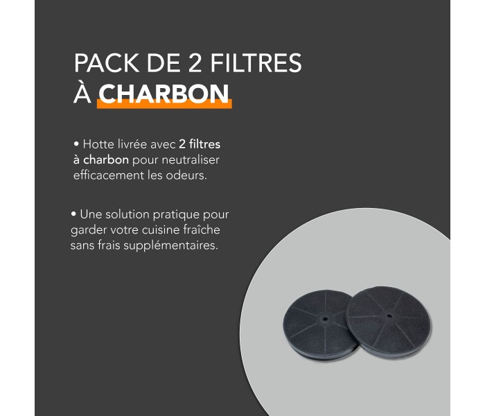 Hotte casquette. noir, 60 cm, 59,5 cm, double moteur, led, puissante, silencieuse